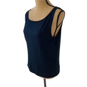 Babette Women’s Black Sleeveless Sweater Top Tank Silk Blend Size S Knit Classic
